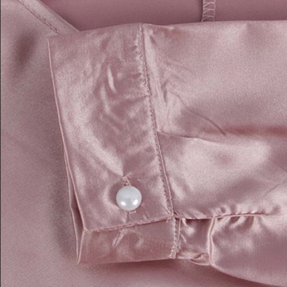 Elegant Satin Wrap Blouse - Picture 4 of 4